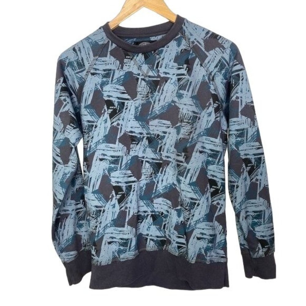 Genetic apparel Womens brushed pattern sweatshirt blue and black size small S
